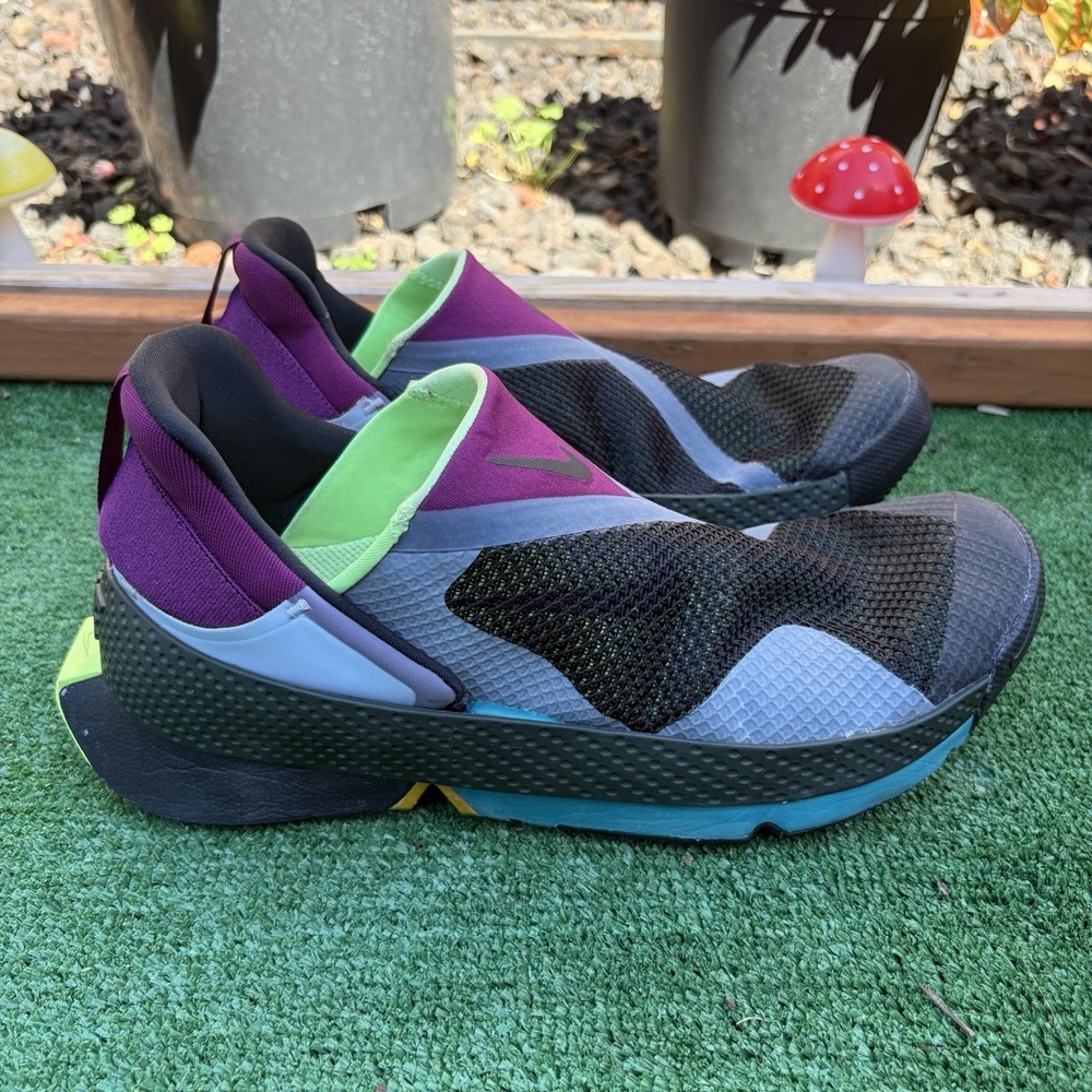 Nike Go FlyEase Black Lime Glow Men's Size 7.5 Shoes Sneakers Slip-On CW5883-004